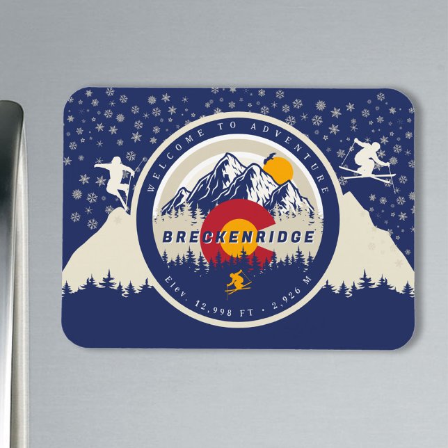 Breckenridge Colorado Flag Mountain Ski Souvenir Magnet (Creator Uploaded)