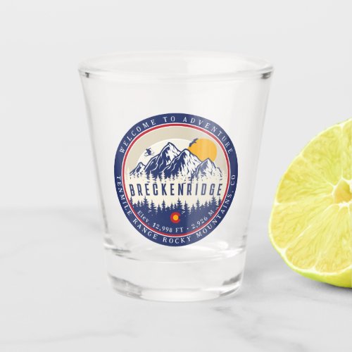 Breckenridge Colorado Flag Mountain Ski Souvenir Shot Glass