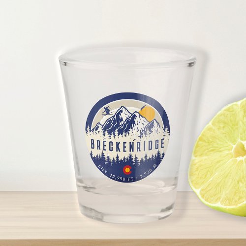 Breckenridge Colorado Flag Mountain Ski Souvenir Shot Glass