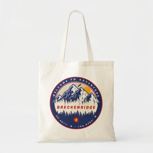 Breckenridge Colorado Flag Mountain Ski Souvenir Tote Bag