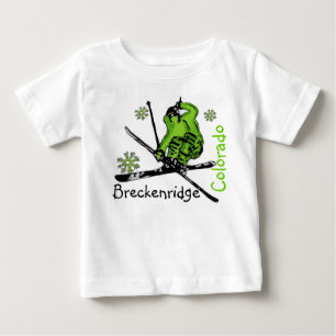 Breckenridge Colorado green skier baby tee