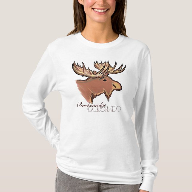 Breckenridge Colorado ladies brown moose shirt (Front)