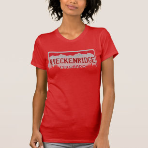 Breckenridge Colorado ladies red license plate tee