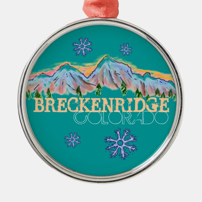 Breckenridge Colorado mountain snowflake ornament