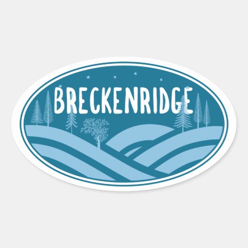 Breckenridge Colorado Outdoors Oval Sticker