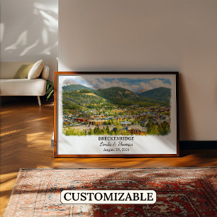 Breckenridge Colorado Poster, Watercolor, Custom Poster