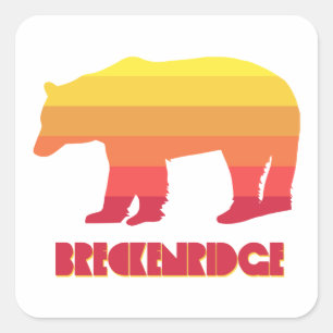 Breckenridge Colorado Rainbow Bear Square Sticker