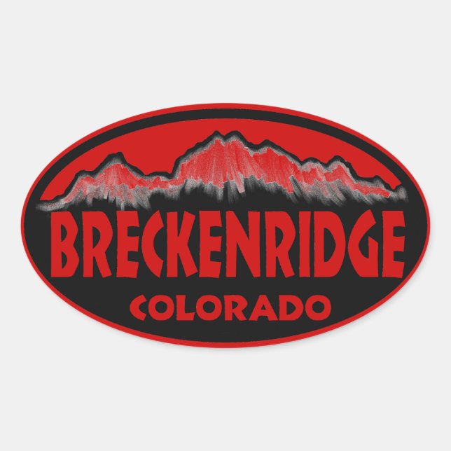 Breckenridge Colorado red oval stickers (Front)