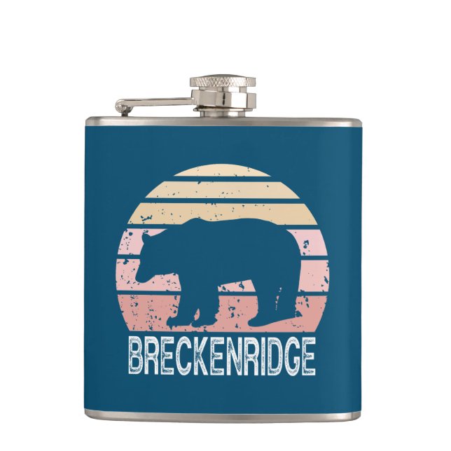 Breckenridge Colorado Retro Bear Flask (Front)