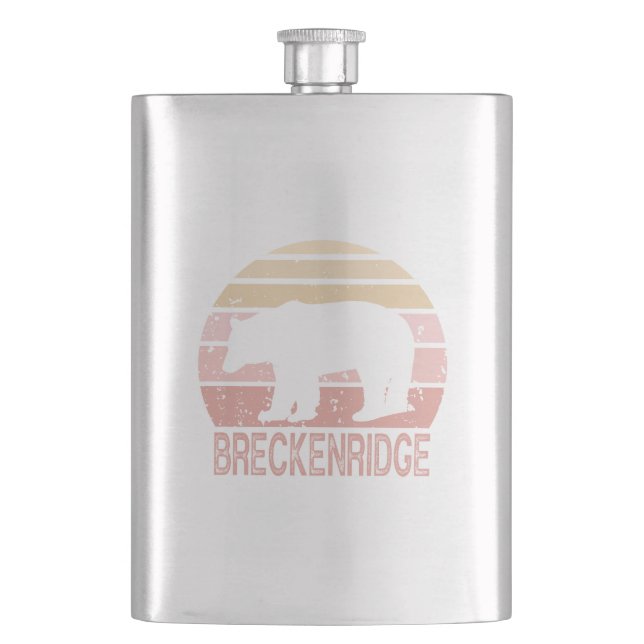 Breckenridge Colorado Retro Bear Flask (Front)
