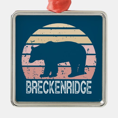 Breckenridge Colorado Retro Bear Metal Ornament