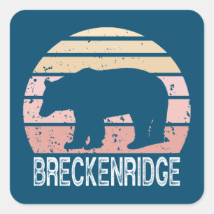 Breckenridge Colorado Retro Bear Square Sticker
