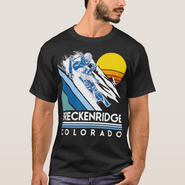 Breckenridge Colorado Retro Ski T-Shirt (Front)