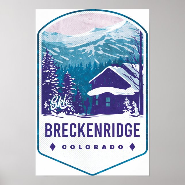 Breckenridge Colorado Ski Badge Poster (Front)