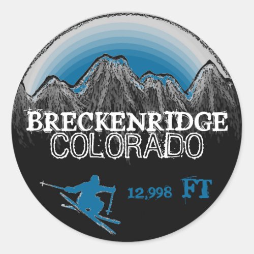 Breckenridge Colorado ski blue stickers