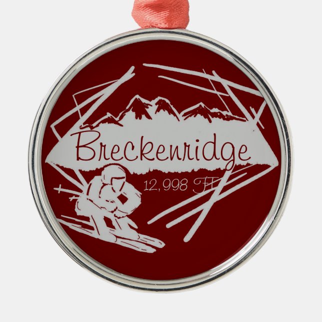 Breckenridge Colorado ski elevation ornament (Front)