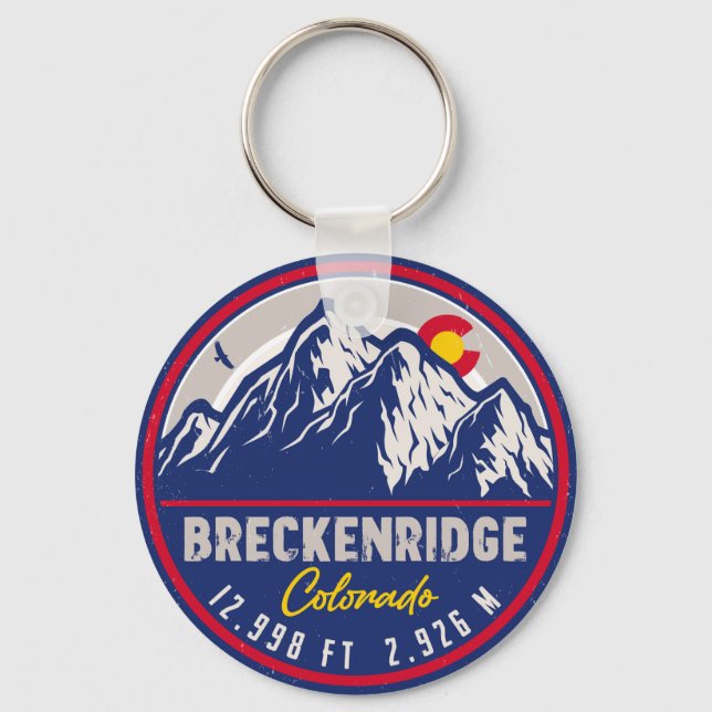 Breckenridge Colorado Ski Hiking Mountain Souvenir Keychain (Front)