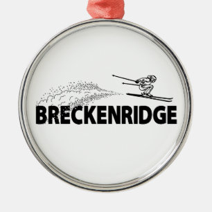 Breckenridge Colorado Ski Jumper Metal Ornament