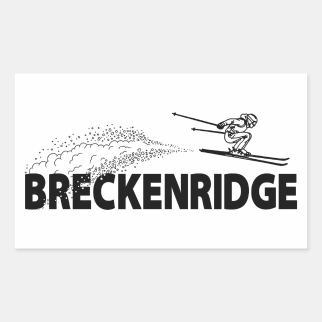Breckenridge Colorado Ski Jumper Rectangular Sticker (Front)