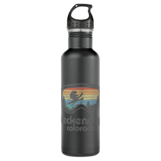 Breckenridge Colorado Ski Mountain Skiing Retro Sk Stainless Steel Water Bottle