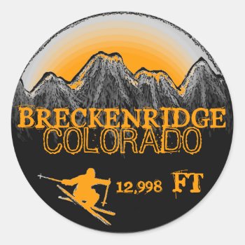 Breckenridge Colorado Ski Orange Stickers by ArtisticAttitude at Zazzle