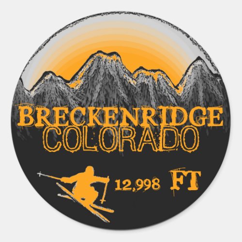 Breckenridge Colorado ski orange stickers