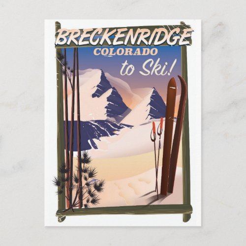 Breckenridge Colorado ski poster Postcard