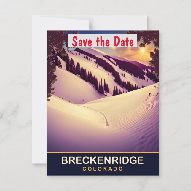 Breckenridge Colorado Ski Slope Wedding Invite (Front)