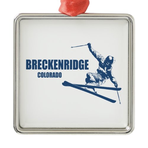 Breckenridge Colorado Skier Metal Ornament