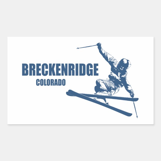 Breckenridge Colorado Skier Rectangular Sticker (Front)
