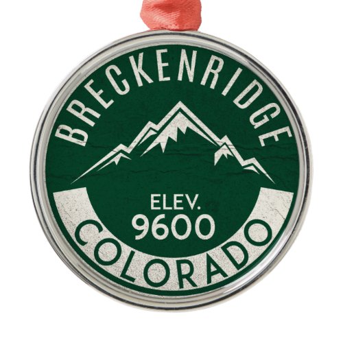 Breckenridge Colorado Skiing Metal Ornament