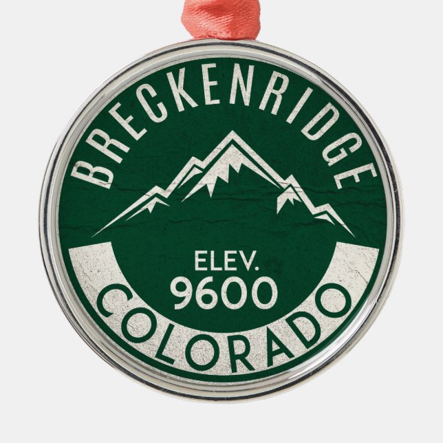 Breckenridge Colorado Skiing Metal Ornament (Front)