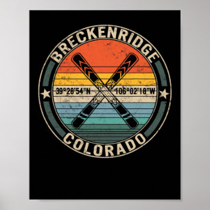 Breckenridge Colorado Skiing Mountain Snowboarding Poster