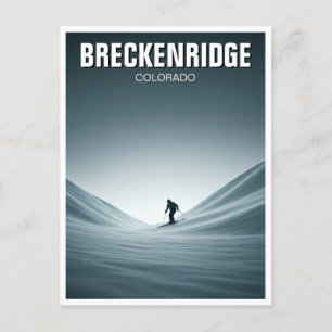 Breckenridge Colorado Skiing Skier Travel Postcard