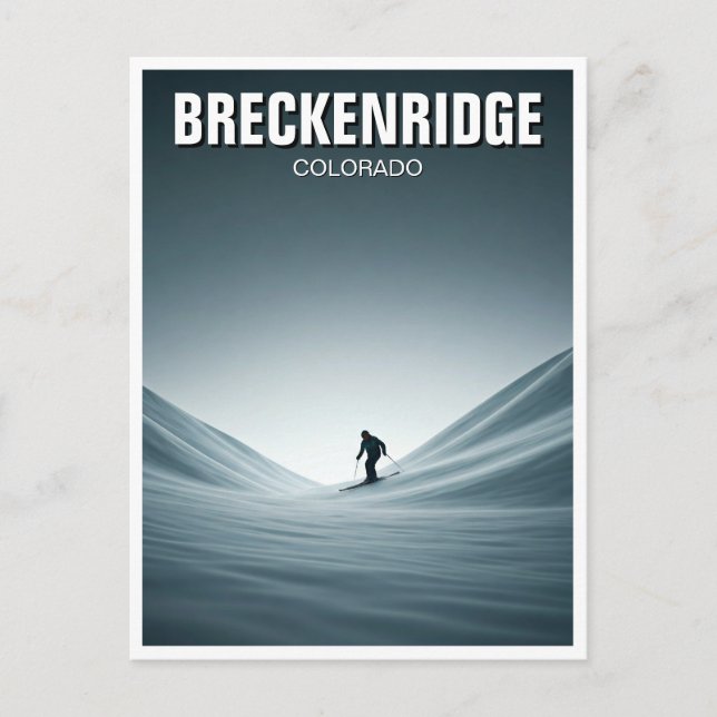 Breckenridge Colorado Skiing Skier Travel Postcard (Front)