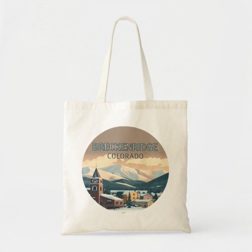 Breckenridge Colorado Snow Mountains Vintage Retro Tote Bag