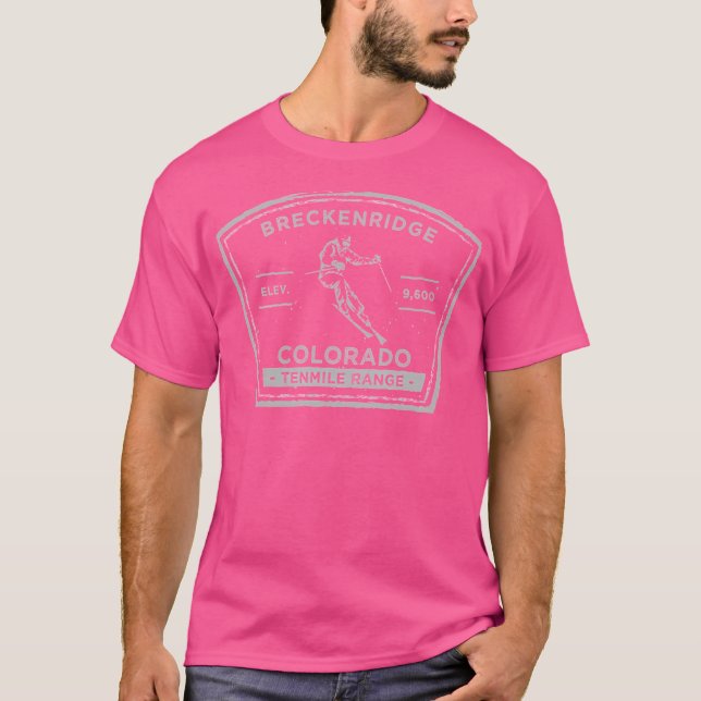 Breckenridge Colorado Snow Skiing Shirt Baseball   (Front)
