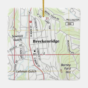Breckenridge Colorado Topo Map Ceramic Ornament