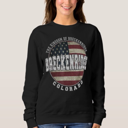 Breckenridge Colorado Vintage American flag Sweatshirt