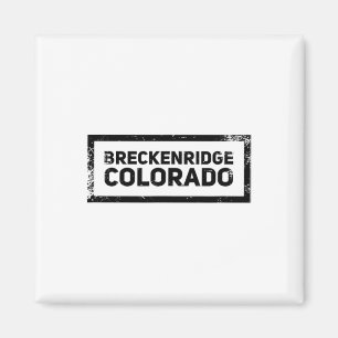 Breckenridge Colorado Vintage Mountain Skiing Logo Magnet