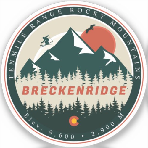 Breckenridge Colorado Vintage Mountain Souvenir Sticker