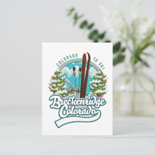 Breckenridge, Colorado Vintage ski logo Postcard