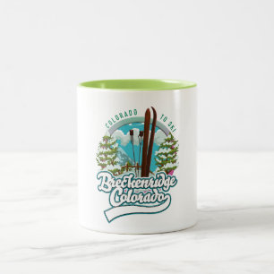 Breckenridge, Colorado Vintage ski logo Two-Tone Coffee Mug