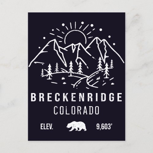 Breckenridge Colorado Vintage Souvenirs Minimalist Postcard