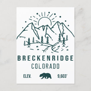 Breckenridge Colorado Vintage Souvenirs Minimalist Postcard