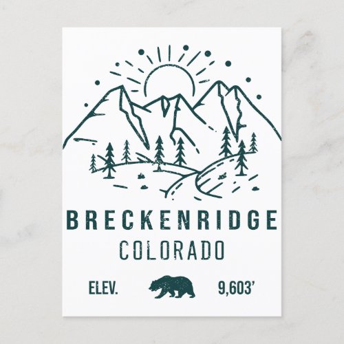 Breckenridge Colorado Vintage Souvenirs Minimalist Postcard