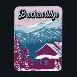 Breckenridge Colorado Winter Art Vintage Magnet<br><div class="desc">Breckenridge Winter art design showcasing the winter landscape.</div>