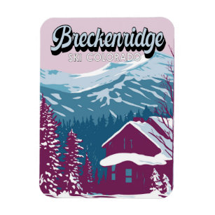 Breckenridge Colorado Winter Art Vintage Magnet