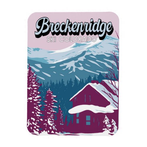 Breckenridge Colorado Winter Art Vintage Magnet