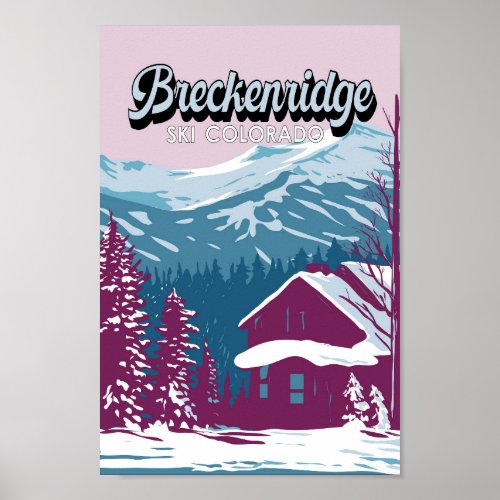Breckenridge Colorado Winter Art Vintage Poster
